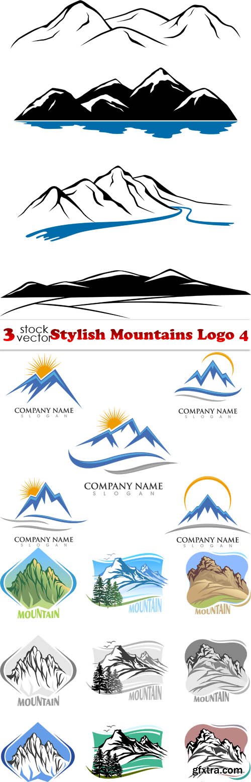 Vectors - Stylish Mountains Logo 4