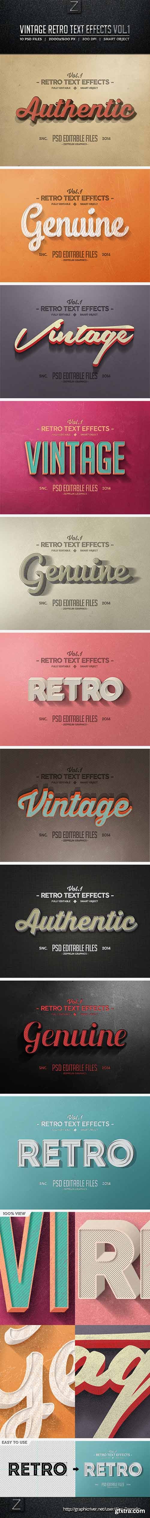Graphicriver - Vintage Text Effects Vol.1 8286248