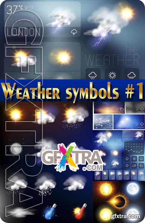 Weather symbols #1 - Stock Vector