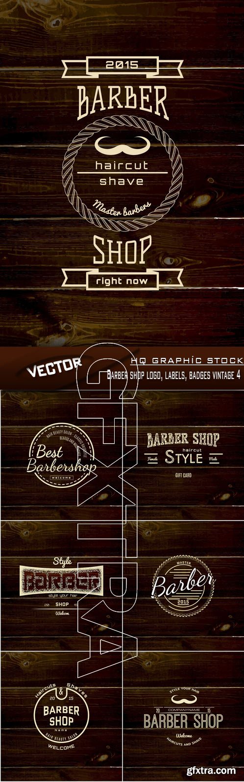 Stock Vector - Barber shop logo, labels, badges vintage 4