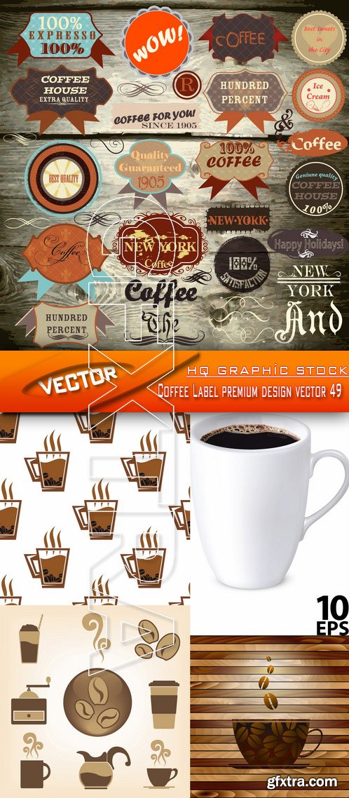 Stock Vector - Coffee Label premium design vector 49