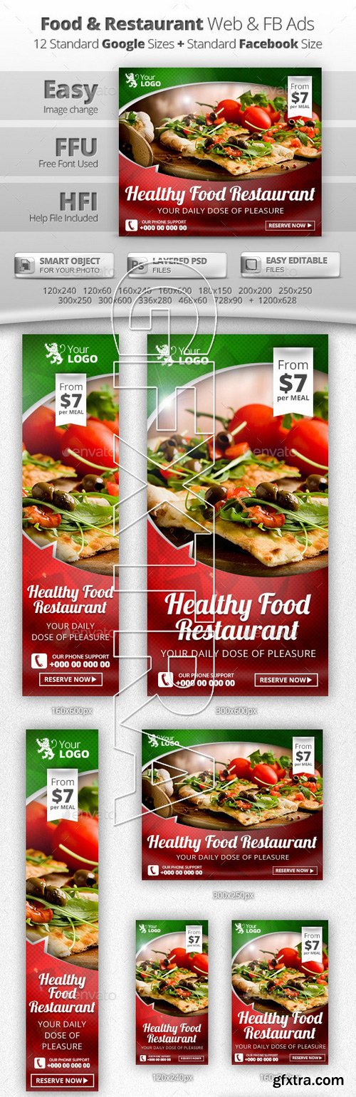 GraphicRiver - Food & Restaurant Web & Facebook Banners 11526063