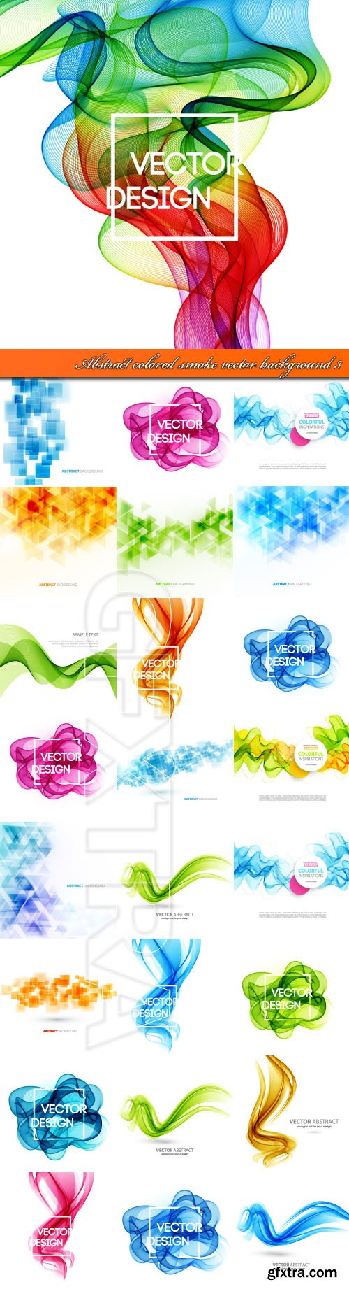 Abstract colored smoke vector background 3
