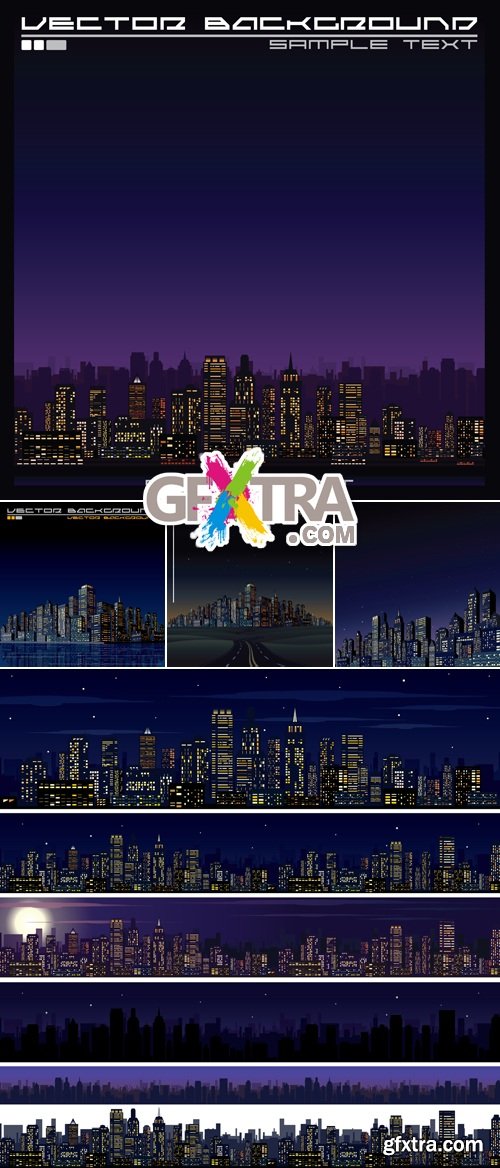 Night City Banners & Backgrounds Vector