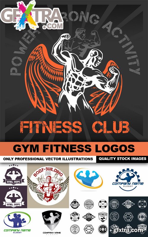 GYM Fitness Logos - 25 Vector