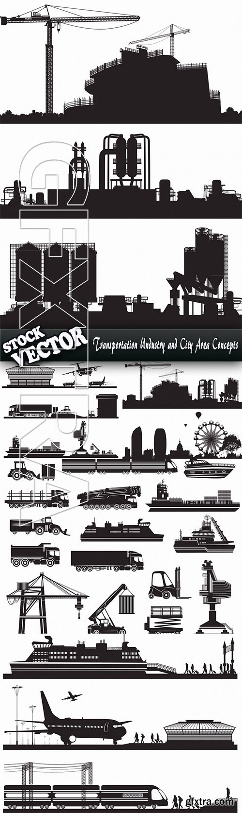Stock Vector - Transportation Undustry and City Area Concepts