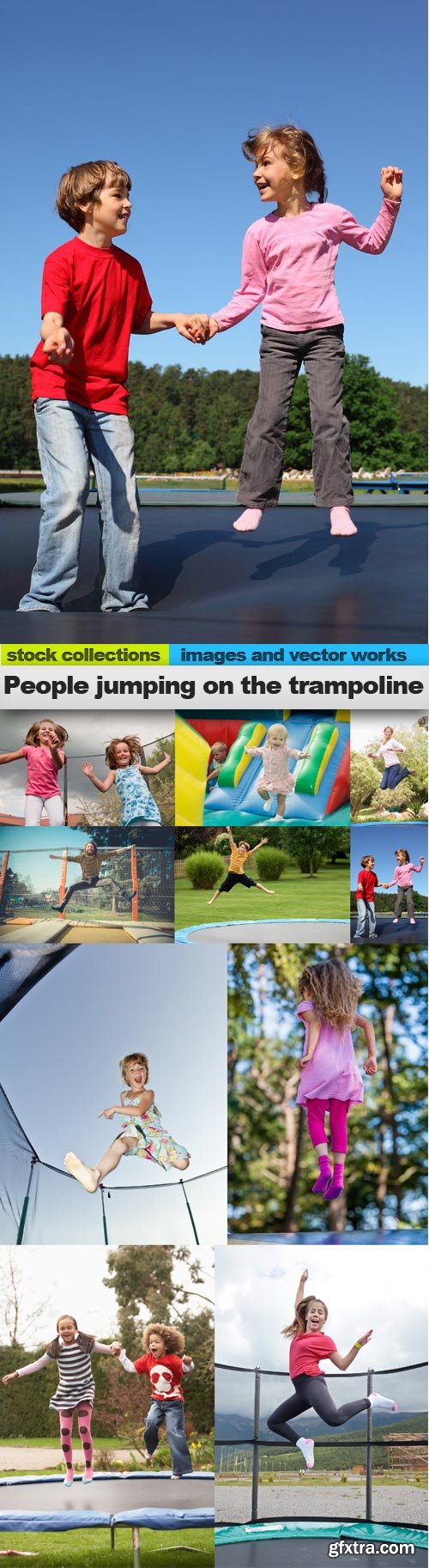 People jumping on the trampoline, 10 x UHQ JPEG