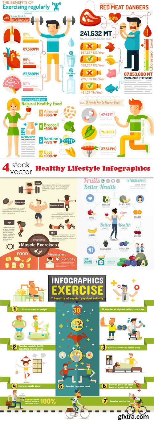 Vectors - Healthy Lifestyle Infographics