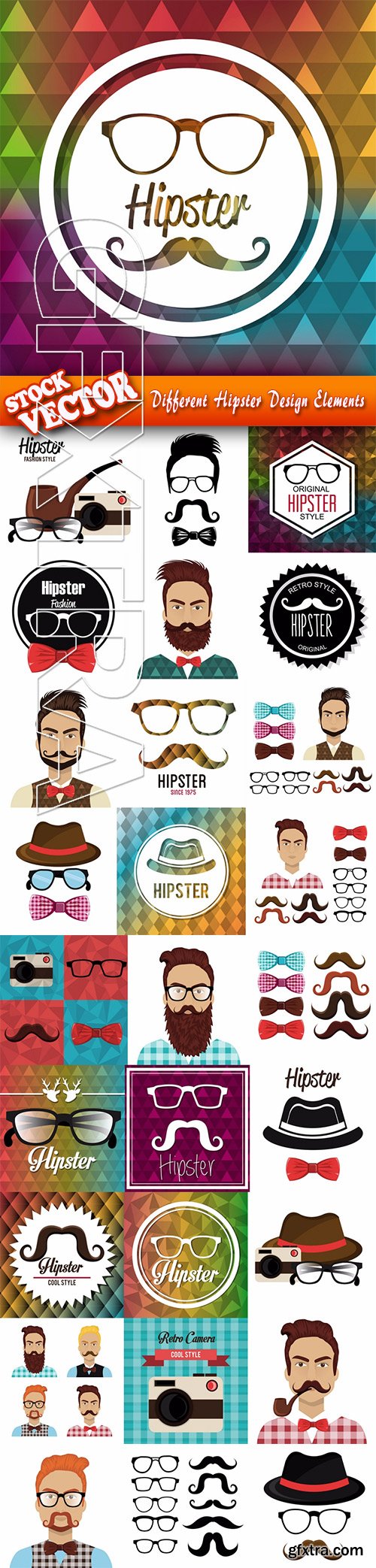 Stock Vector - Different Hipster Design Elements