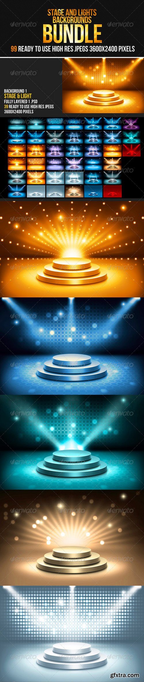 Graphicriver - Stage Lights Backgrounds Bundle 6684097