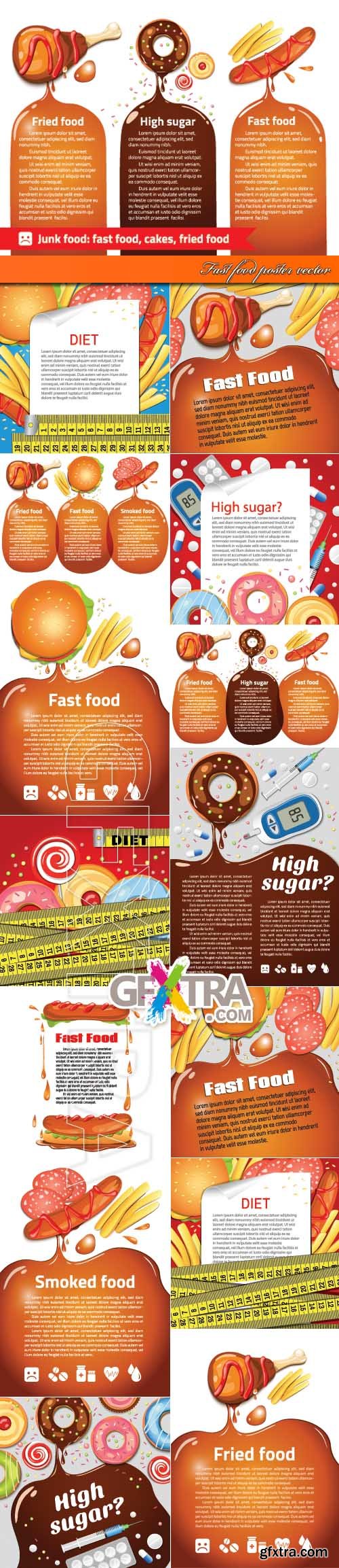 Fast food poster vector