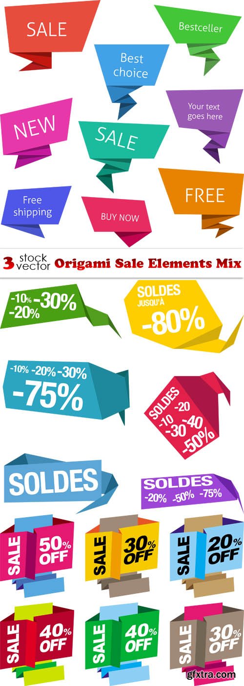 Vectors - Origami Sale Elements Mix