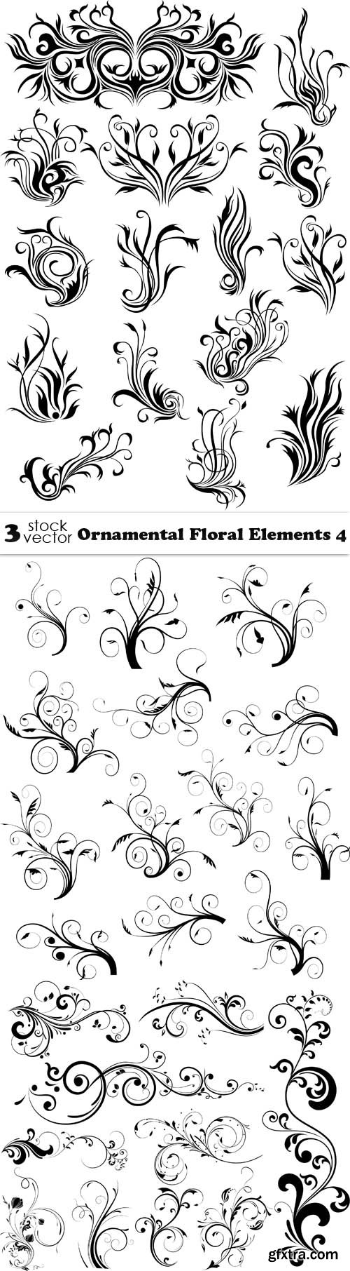 Vectors - Ornamental Floral Elements 4