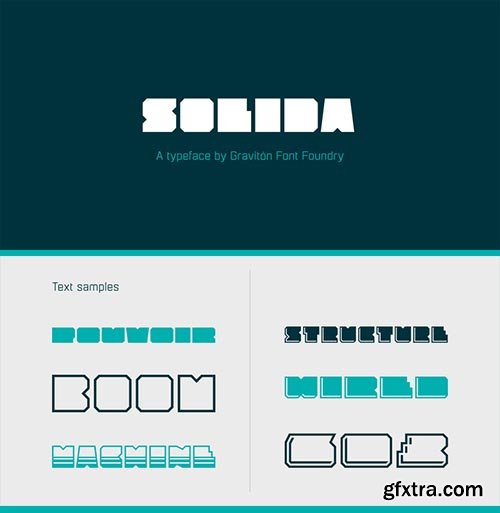 Solida - Ggeometric Angular Look Display Typeface 10xOTF $40