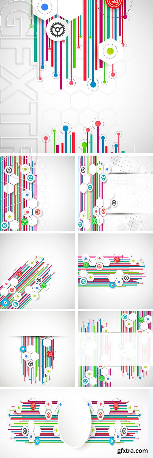 Stock Vectors - Color lines technology abstract background. Vector