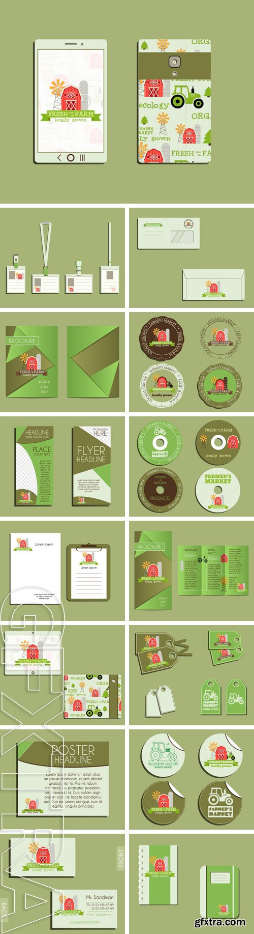 Stock Vectors - Corporate identity template design. With organic, Green and eco logo template. Vector illustration