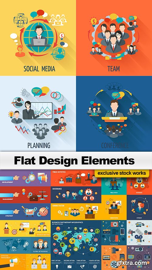 Flat Design Elements - 25x EPS