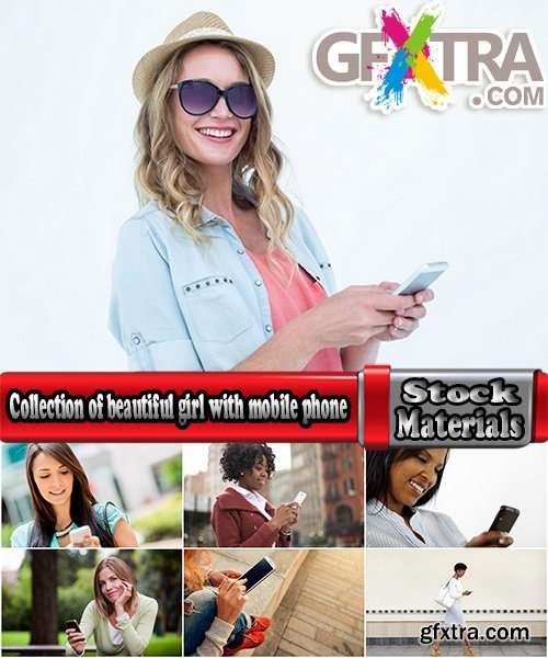 Collection of beautiful girl with mobile phone in hand mobile call interior 25 HQ Jpeg