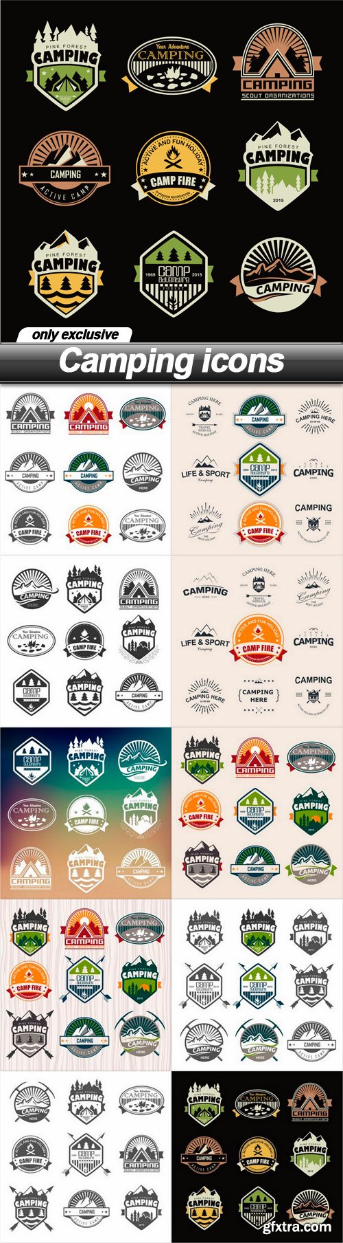 Camping icons - 10 EPS