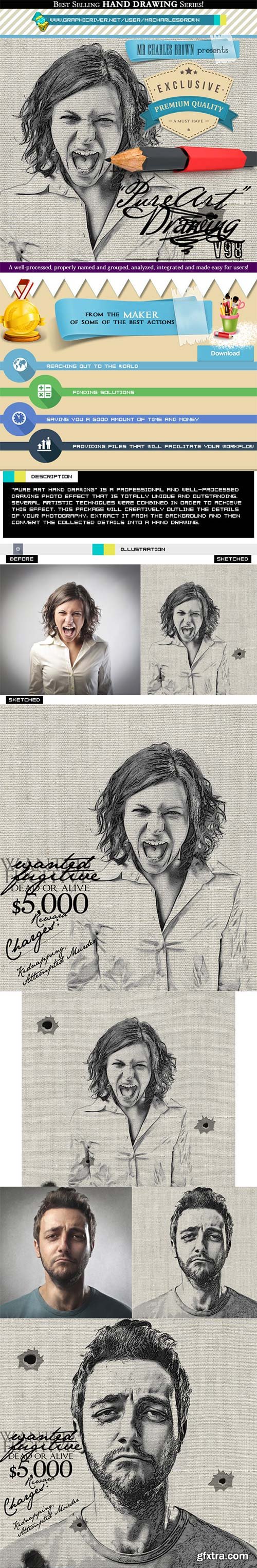 GraphicRiver - Pure Art Hand Drawing 98 – Wanted Dead or Alive 8627690