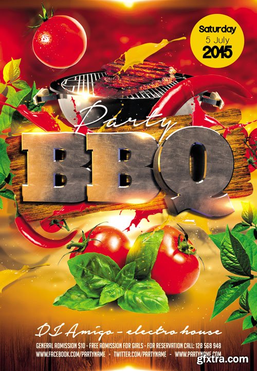 BBQ Party – Flyer PSD Template Facebook Cover