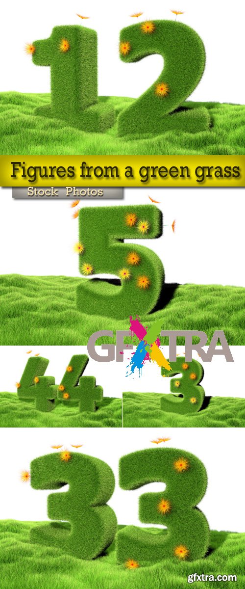 Figures from a green grass