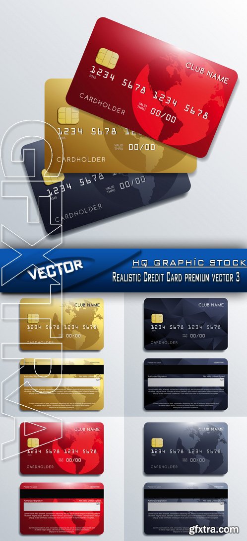 Stock Vector - Realistic Credit Card premium vector 3
