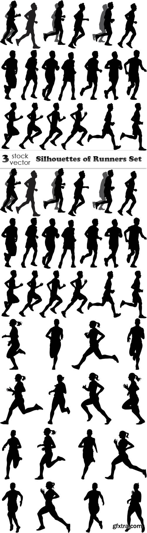 Vectors - Silhouettes of Runners Set