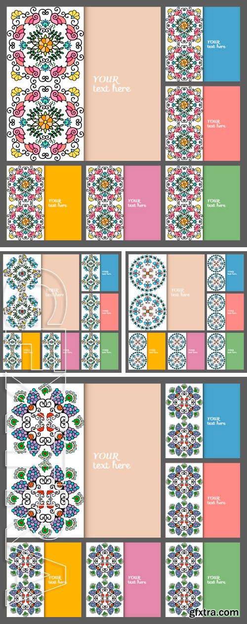 Stock Vectors - Wedding invitation or greeting cards collection design with floral pattern, ornamental vector illustration