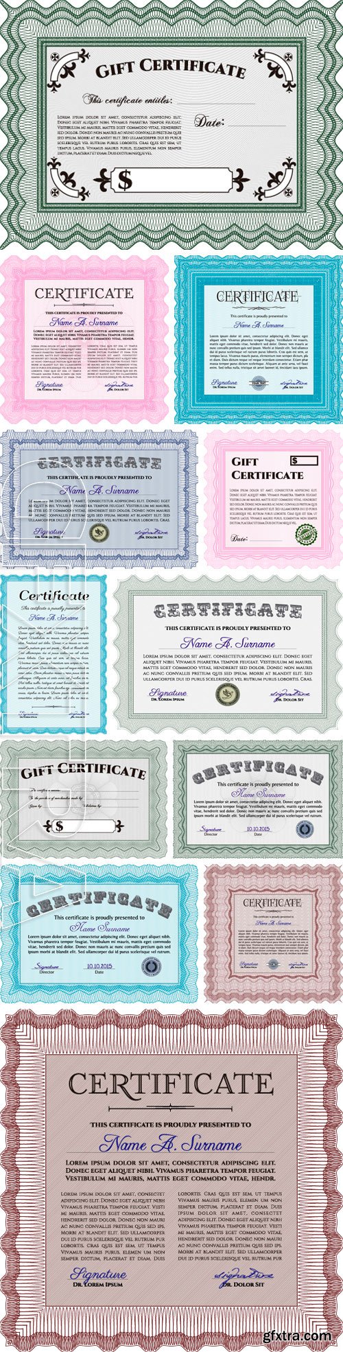 Stock Vectors - Certificate template. Border, frame.With quality background. Artistry design