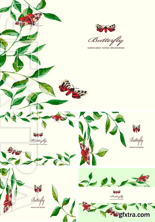 Stock Vectors - Floral vector background with butterfly