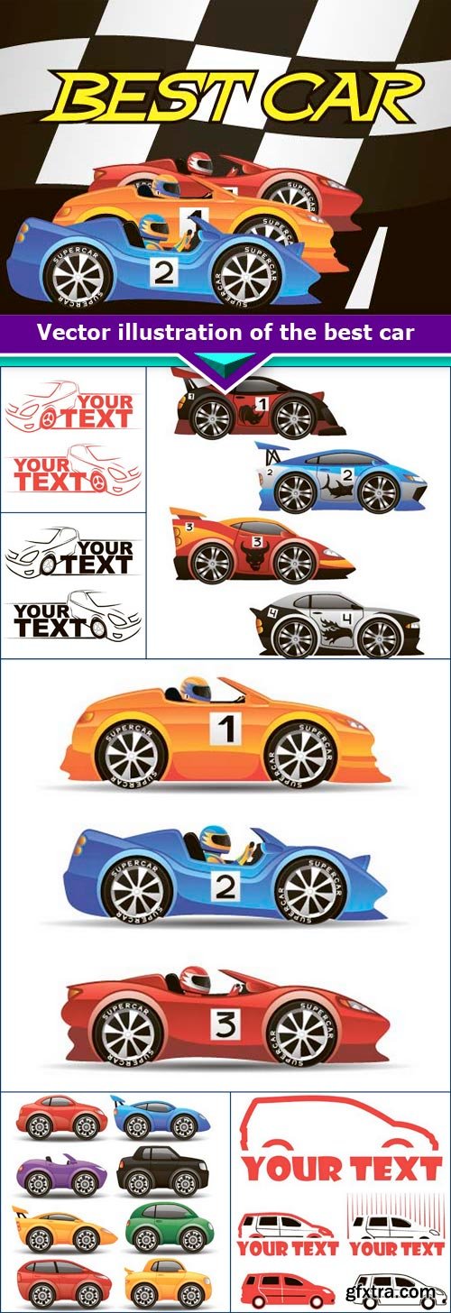 Vector illustration of the best car 7x EPS