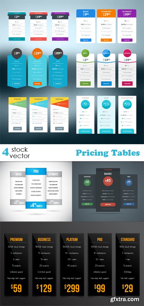 Vectors - Pricing Tables