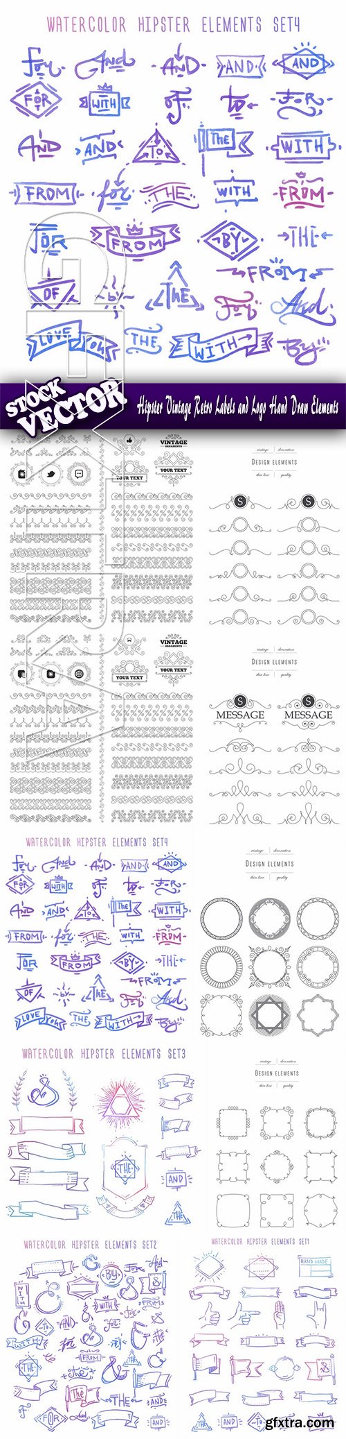 Stock Vector - Hipster Vintage Retro Labels and Logo Hand Draw Elements