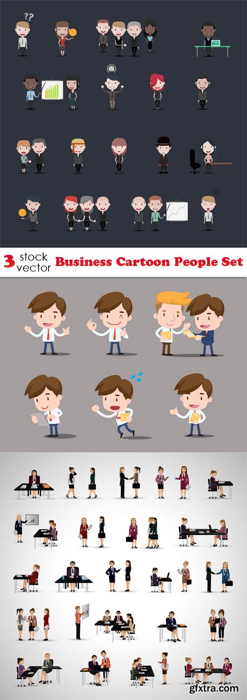 Vectors - Business Cartoon People Set
