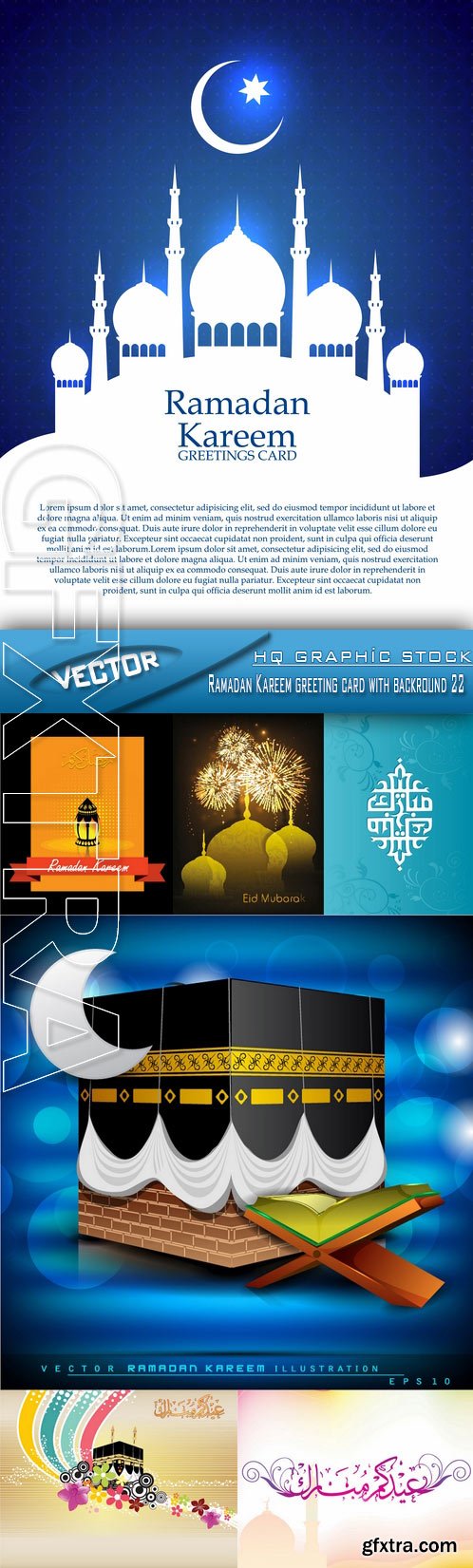 Stock Vector - Ramadan Kareem greeting card with backround 022