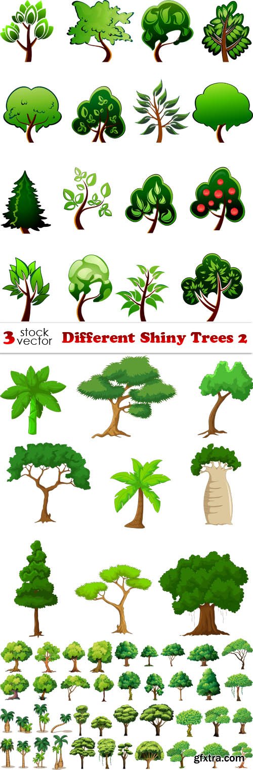 Vectors - Different Shiny Trees 2