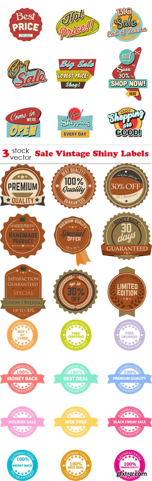 Vectors - Sale Vintage Shiny Labels