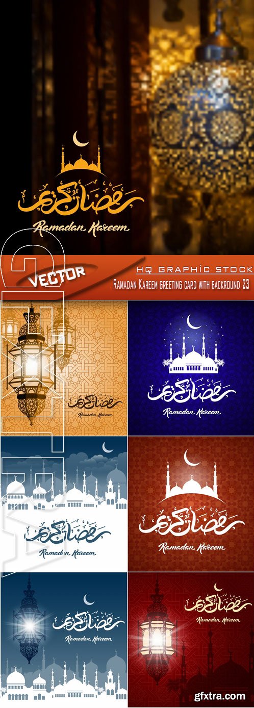 Stock Vector - Ramadan Kareem greeting card with backround 23
