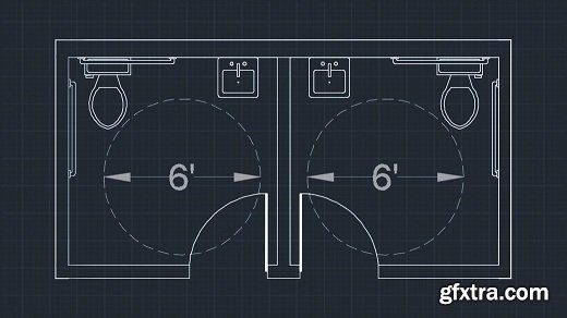 Drawing an Accessible Restroom Layout in AutoCAD