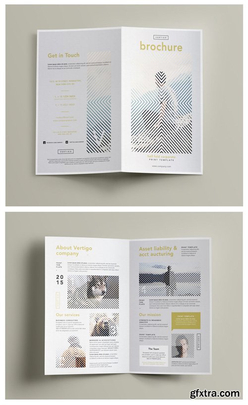 Vertigo Bi Fold Brochure Template