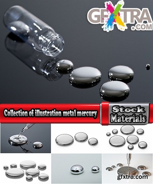 Collection of illustration metal mercury drop a background 25 HQ Jpeg