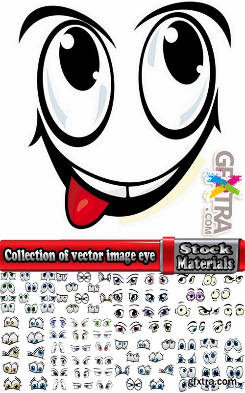 Collection of vector image eye different human emotions 25 Eps