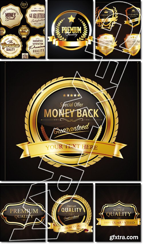Label with gold elements - Vector