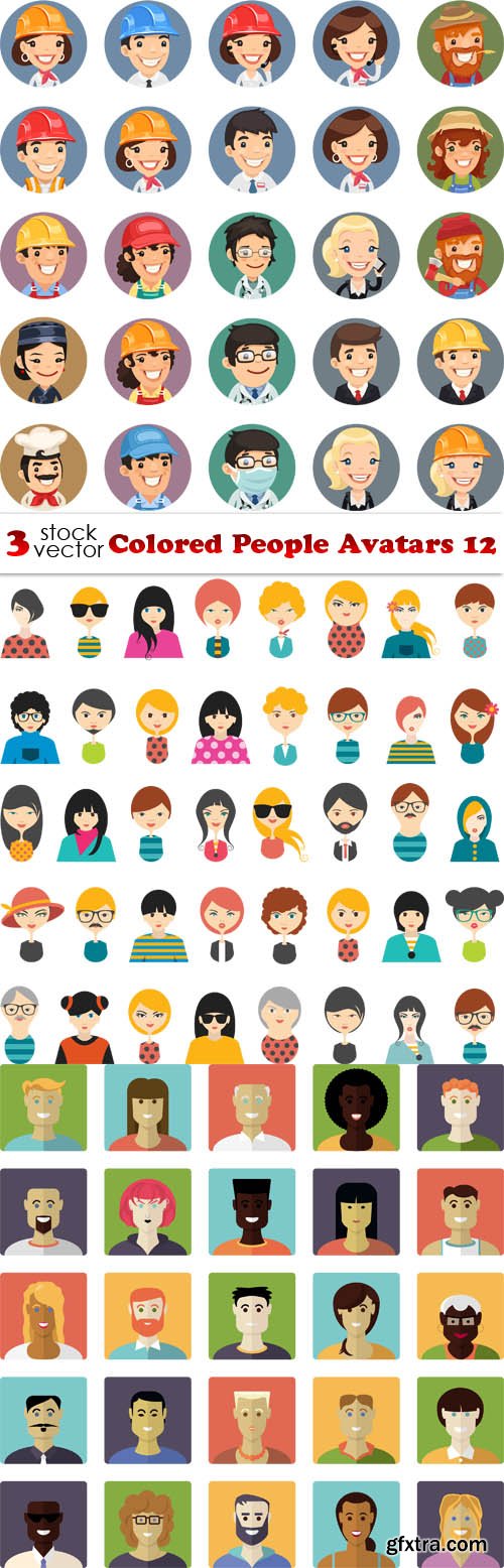 Vectors - Colored People Avatars 12