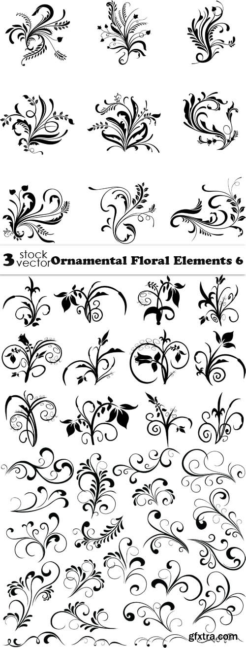 Vectors - Ornamental Floral Elements 6