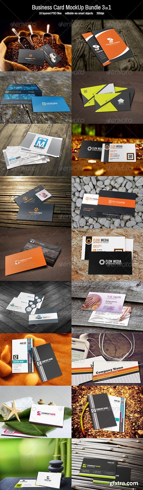 GraphicRiver - Business Card MockUp-Bundle 3in1 7254693