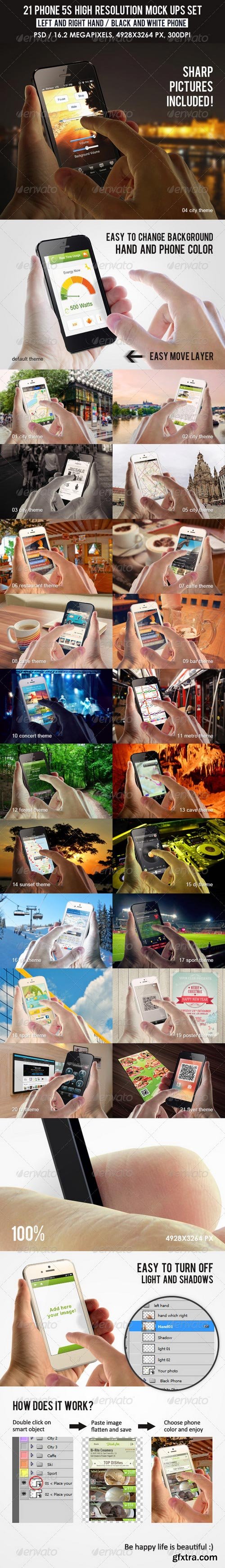 GraphicRiver - 21 Phone 5s high resolution Mock Ups Set