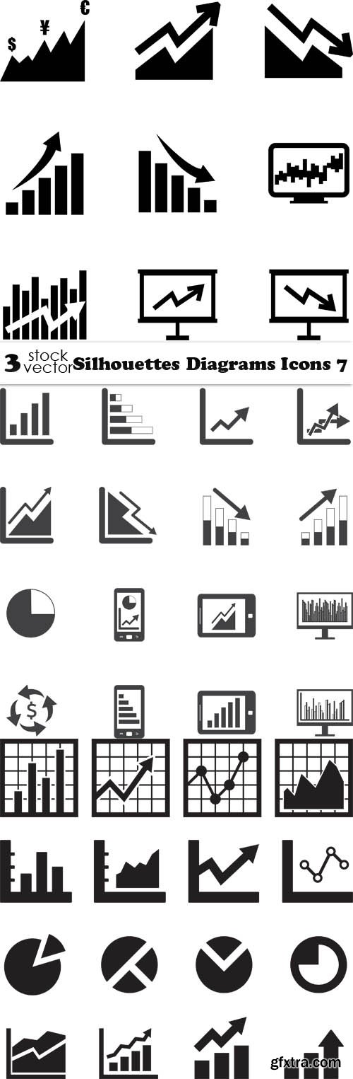Vectors - Silhouettes Diagrams Icons 7