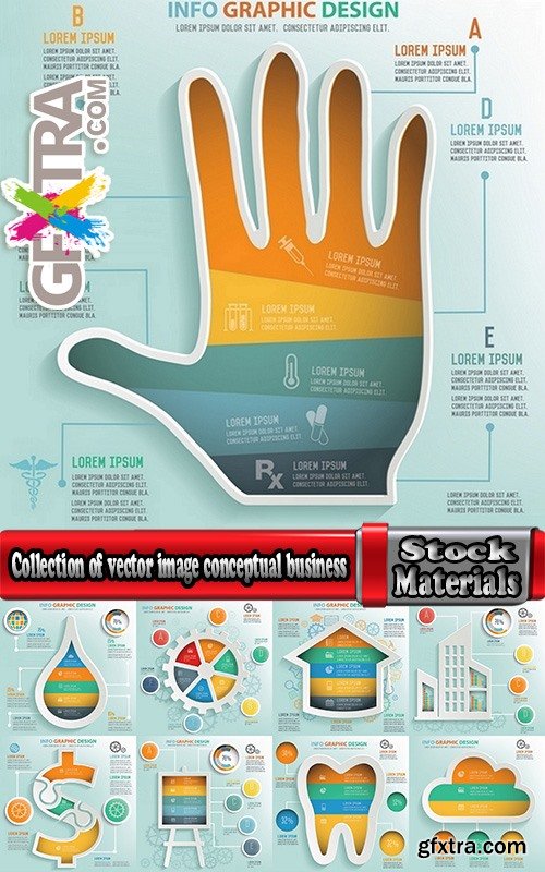 Collection of vector image conceptual business infographics #3-25 Eps
